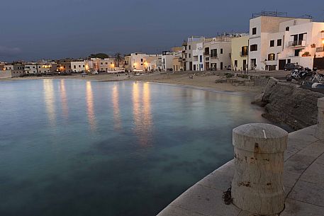 Favignana village at twilight, Egadi islands, Trapani, Sicily, Italy, Europe