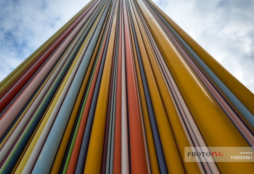 Tour Moretti or Moretti's tower from below, La Defense, Paris, France