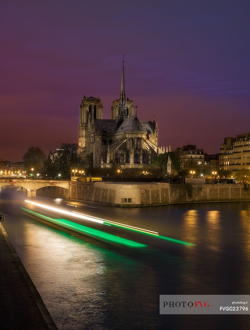 Back view of Notre Dame de Paris, Paris, France