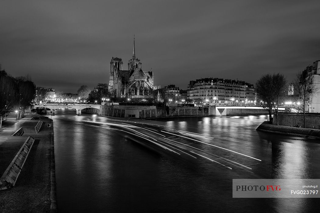 Back view of Notre Dame de Paris, Paris, France