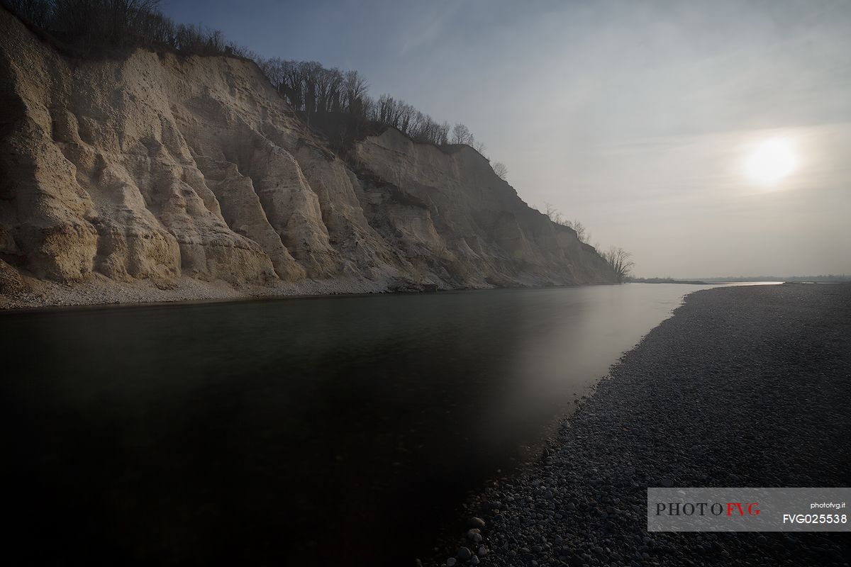 Cliffs on Tagliamento river, Italy