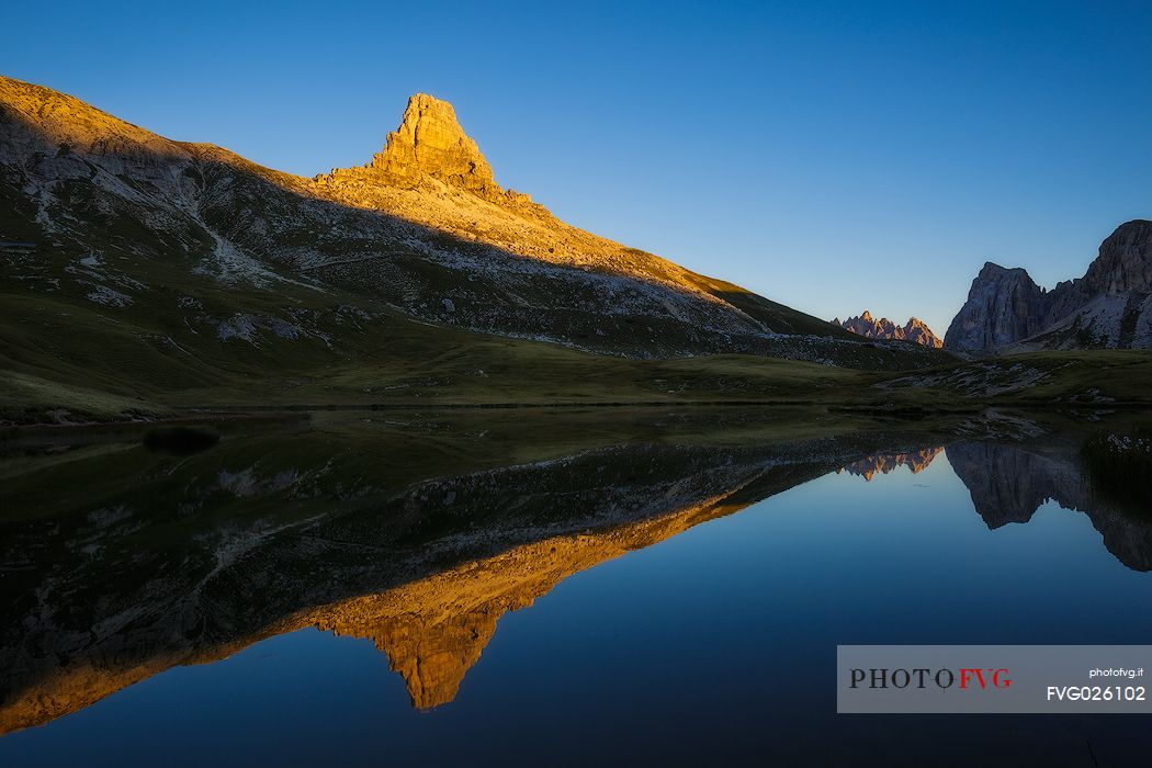 Piani lakes in the Tre Cime natural park, dolomites, Italy