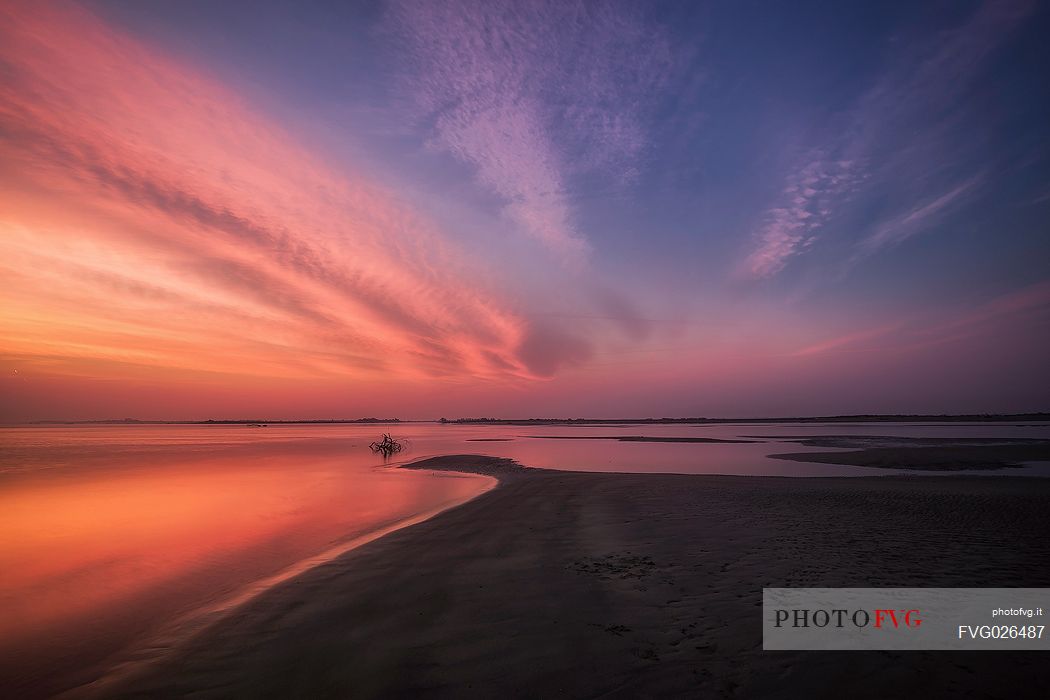 Red lagoon in Grado, Friuli Venezia Giulia, Italu