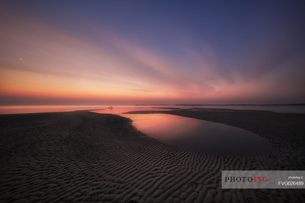 Red lagoon in Grado, Friuli Venezia Giulia, Italu