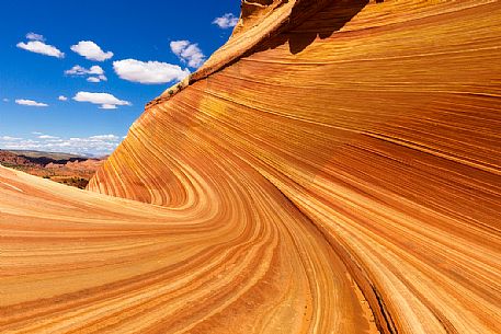 The Wave is a sandstone rock formation located in Arizona close to the Utah border, Paria Canyon-Vermilion Cliffs Wilderness, United States The Wave is a sandstone rock formation located in Arizona close to the Utah border, Paria Canyon-Vermilion Cliffs Wilderness, United States