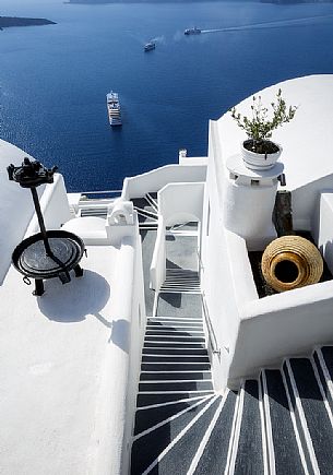 Caldera view from Oia village, Santorini island, Greece
