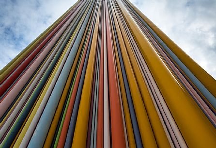 Tour Moretti or Moretti's tower from below, La Defense, Paris, France Tour Moretti or Moretti's tower from below, La Defense, Paris, France