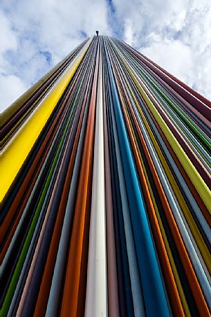 Tour Moretti or Moretti's tower from below, La Defense, Paris, France