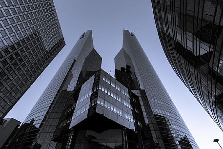 The Socit Gnrale twin towers .Tours Chassagne et Alicante, Cours Valmy. La Defense Paris, France