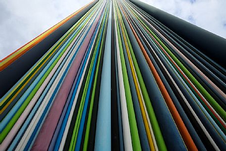 Tour Moretti or Moretti's tower from below, La Defense, Paris, France