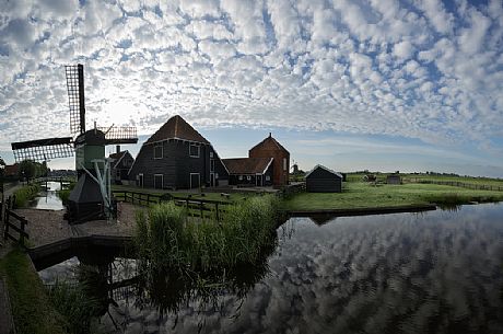 Zaanse Schans is a neighbourhood of Zaandam, near Zaandijk in the Netherlands.
It has a collection of well-preserved historic windmills and houses, Holland