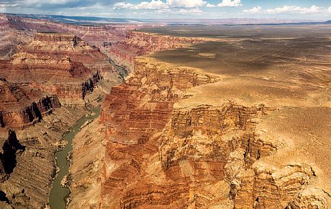 Overhead view of Colorado river in the Grand Canyon National Park , Arizona, USA Overhead view of Colorado river in the Grand Canyon National Park , Arizona, USA
