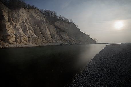 Cliffs on Tagliamento river, Italy