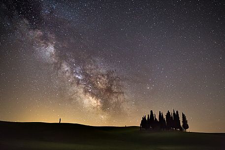 Milky way over Orcia valley, Tuscany, Italy