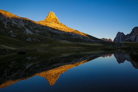 Piani lakes in the Tre Cime natural park, dolomites, Italy