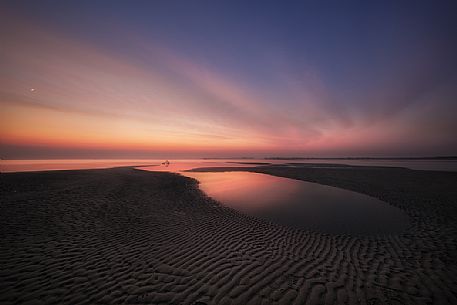 Red lagoon in Grado, Friuli Venezia Giulia, Italu