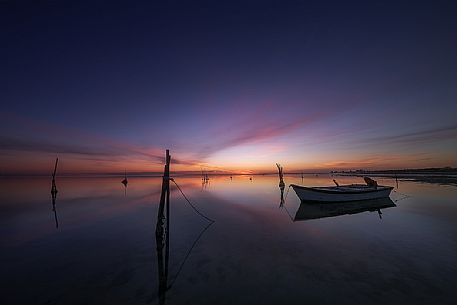 Dusk in the Grado lagoon, Friuli Venezia Giulia, Italy