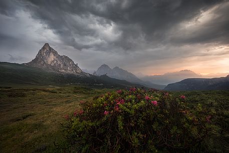 Giau Pass at dawn, Cortina d'Ampezzo, dolomites, Italy