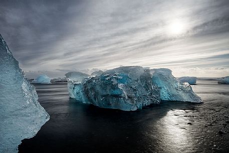 Ice block from Vatnajkull glacier on the beach, Jkulsrln, Iceland