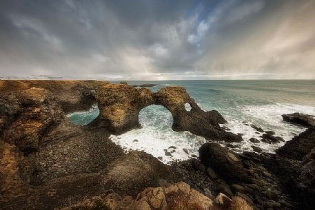 The Arnarstapi rock arch, Snaefellsnes, Iceland