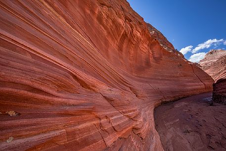 The Wave is a sandstone rock formation located in Arizona close to the Utah border, Paria Canyon-Vermilion Cliffs Wilderness, United States The Wave is a sandstone rock formation located in Arizona close to the Utah border, Paria Canyon-Vermilion Cliffs Wilderness, United States