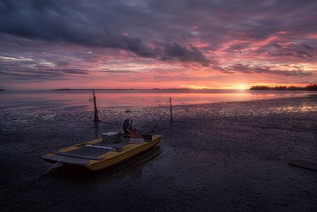 Sunset time over Grado lagoon, Friuli Venezia Giulia, Italy, Europe Sunset time over Grado lagoon, Friuli Venezia Giulia, Italy, Europe