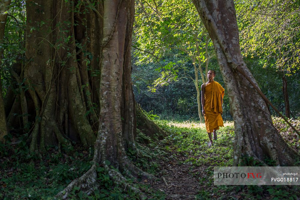 Buddhist monk at Preah Palilay temple