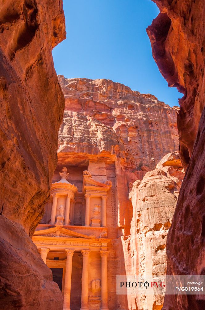 The ancient city Petra and the narrow canyon, Jordan