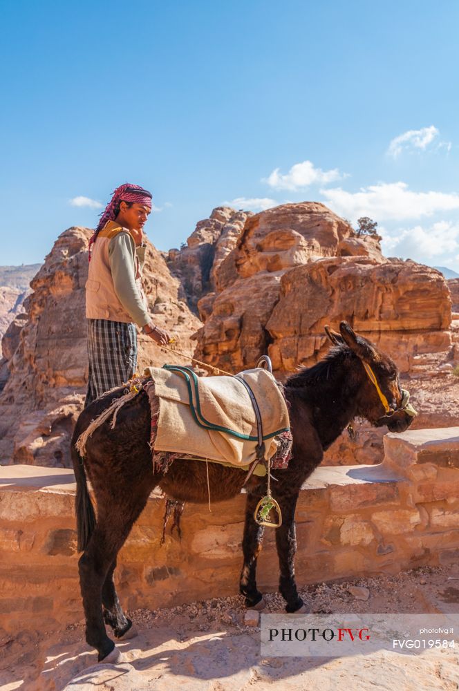 Tourist transport, carriage near entrance to famous Petra site, Jordan.