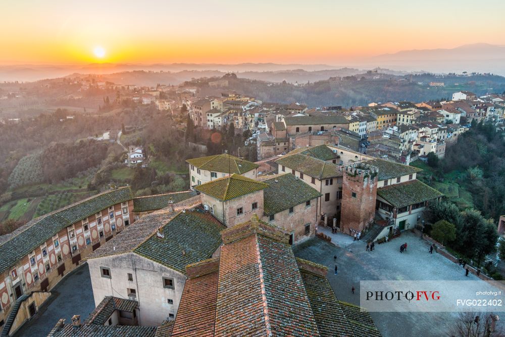 Sunset in San Miniato, Tuscany, Italy