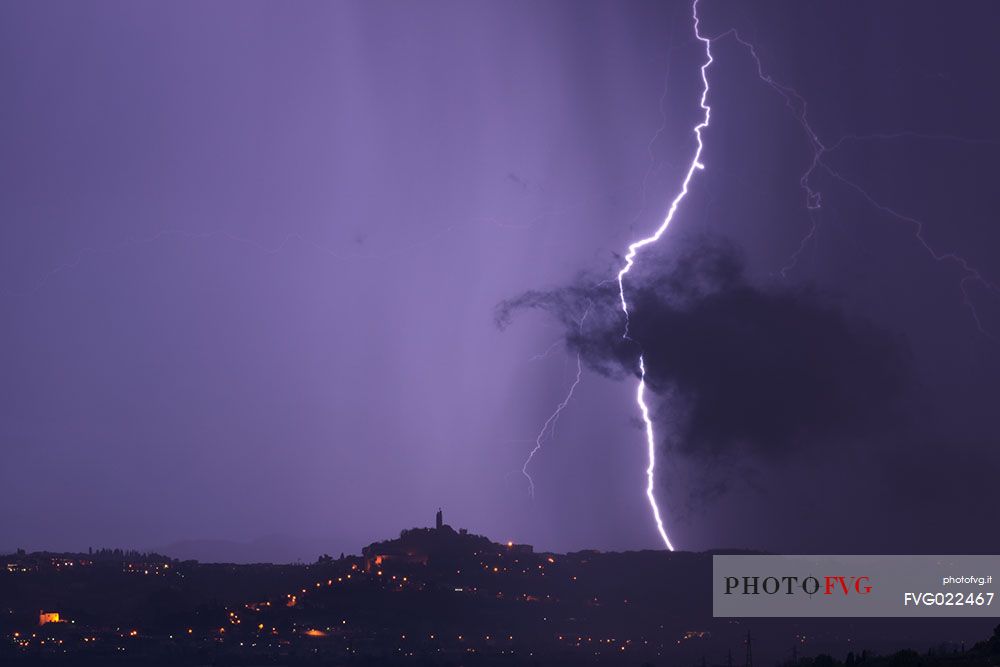 Storm on the hills of San Miniato, Tuscany, Italy