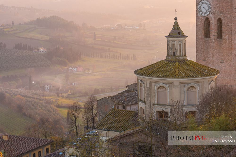 Tower of Matilde or Torre Matilde at sunset, San Miniato, Tuscany, Italy