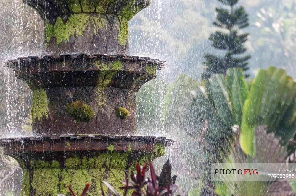 Fountain at Tirta Gangga water palace, Bali island, Indonesia