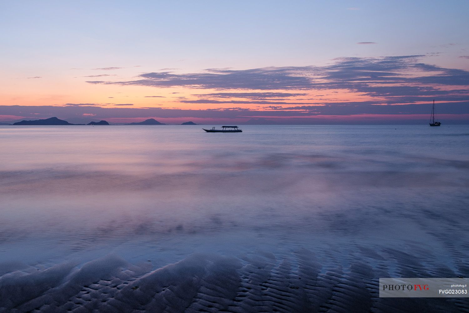 Beautiful sunset in the isle of Flores, Indonesia