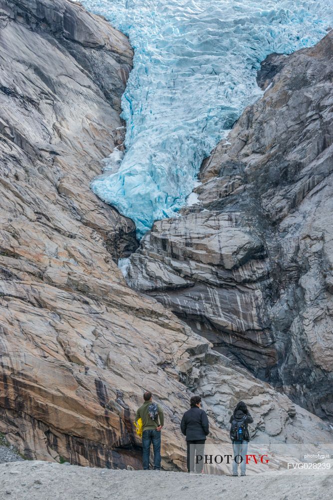 Tourists at Briksdal Glacier, Briksdalsbreen, Norway