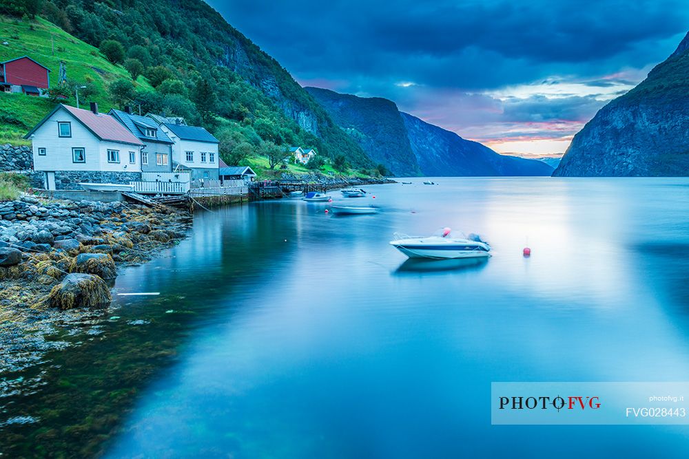 Sunset in Undredal, Aurland, Sognefjord, Norway