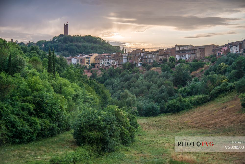 Sunset on the hills of San Miniato, Tuscany, Italy