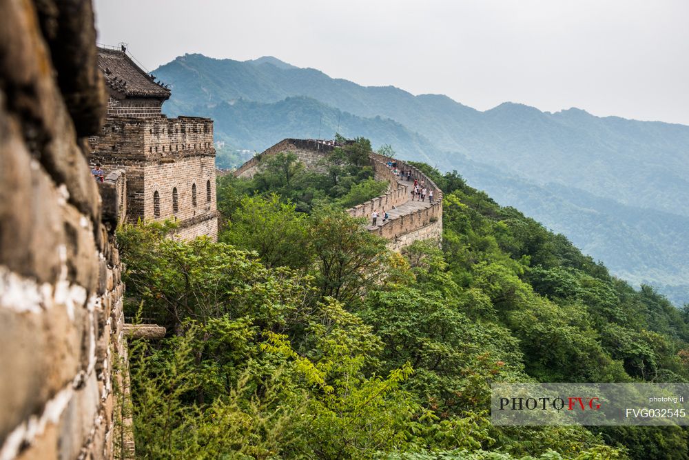 Great wall in the  Mutianyu village section, Beijing, China