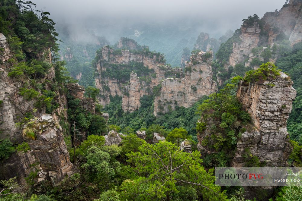 Hallelujah mountains or Avatar mountains in the Zhangjiajie National Forest Park, Hunan, China