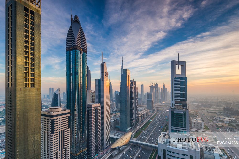 High Rises on Sheikh Zayed Road, Downtown Dubai, Emirate of Dubai, UAE, Asia