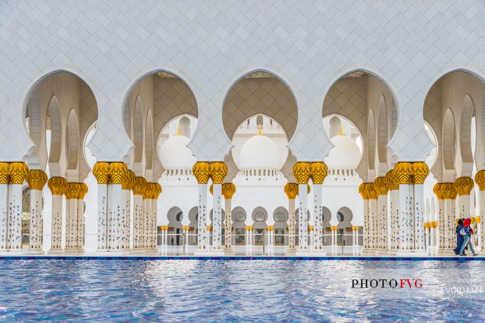 Detail of Sheikh Zayed Grand Mosque in the City of Abu Dhabi, Emirate of Abu Dhabi, United Arab Emirates, UAE