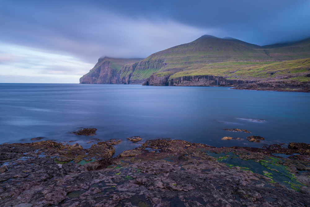 Wild coast and near Eii village, Eysturoy island, Faeroe island, Denmark, Europe