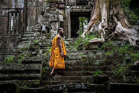 Buddhist monk at Preah Palilay temple