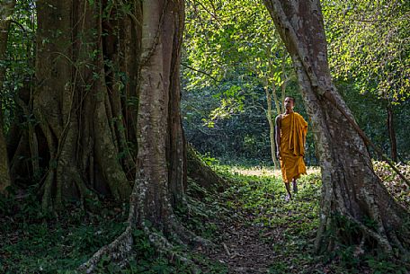 Buddhist monk at Preah Palilay temple