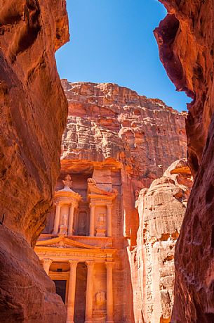 The ancient city Petra and the narrow canyon, Jordan