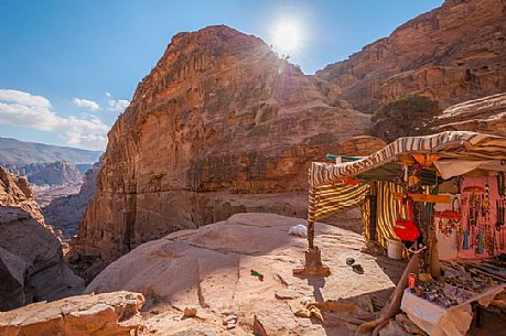 Tourist souvenirs in the ancient city of Petra, Jordan