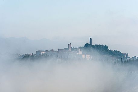 Sunrise on the hills of San Miniato, Tuscany, Italy