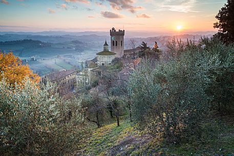 Tower of Matilde or Torre Matilde at sunset, San Miniato, Tuscany, Italy