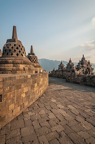 The magnificent indonesian buddhist temple of Borobudur in Java island, Indonesia 