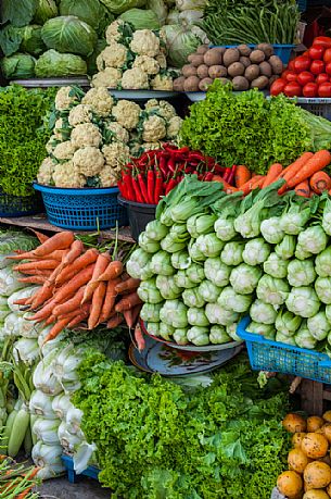 Indonesian market at Bali island, Indonesia